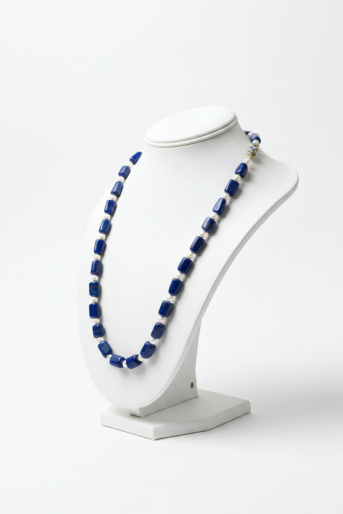 Lapis Lazuli & Crystal Pearl Statement Necklace