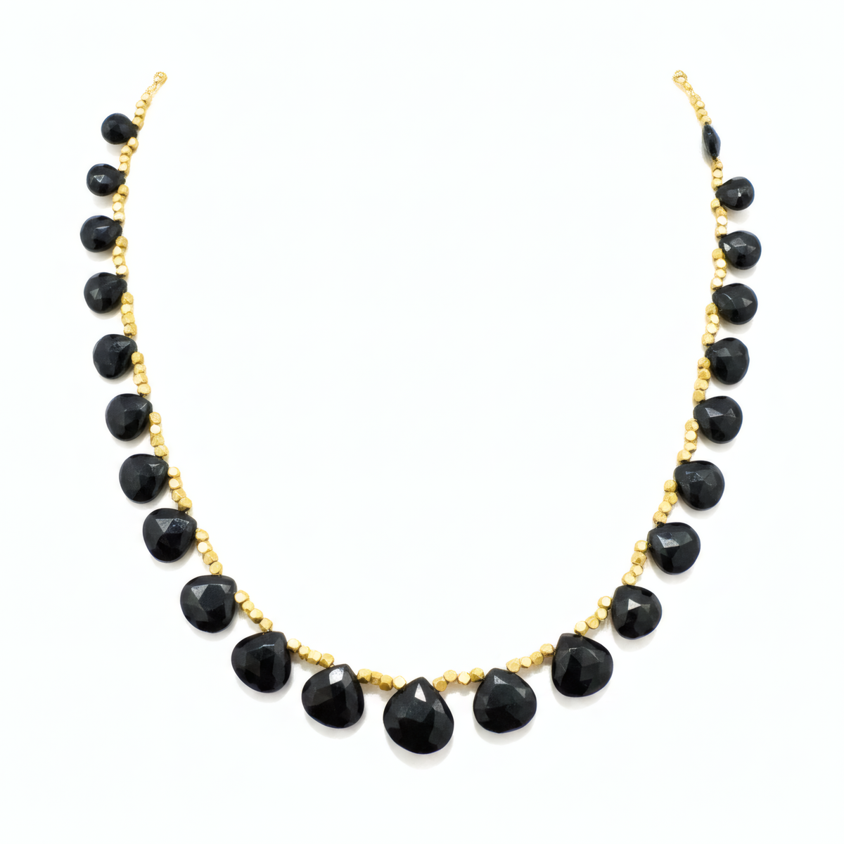 Black spinel and hematite statement necklace – artisan gemstone jewellery JAAMUN