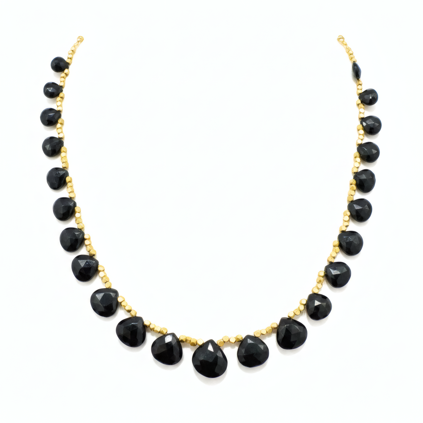 Black spinel and hematite statement necklace – artisan gemstone jewellery JAAMUN